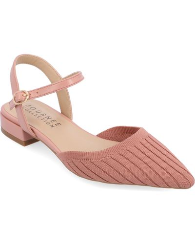 Journee Collection Ansley Knit Flats - Pink