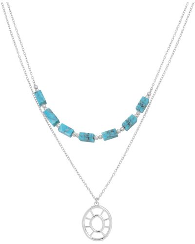 Robert Lee Morris Bead Layered Necklace - Blue