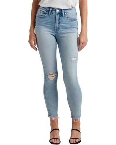 Silver Jeans Co. High Note High Rise Skinny Jeans - Blue