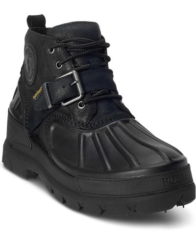 Polo Ralph Lauren Oslo Low Waterproof Leather & Suede Boot - Black