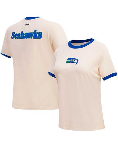 Pro Standard Distressed Seattle Seahawks Retro Classic Ringer T-shirt - Blue