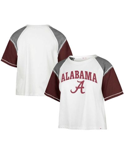 '47 Distressed Alabama Crimson Tide Serenity Gia Cropped T-shirt - White