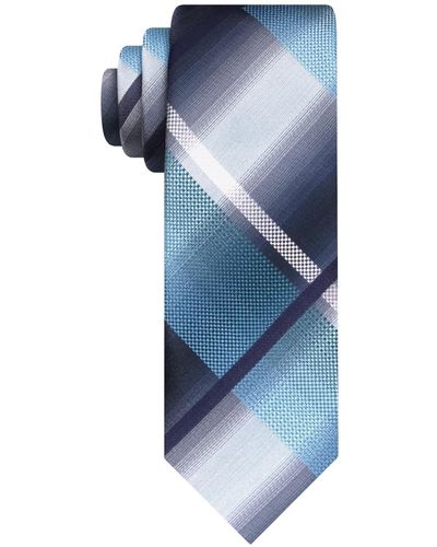 Van Heusen Shaded Swirls Plaid Tie - Blue