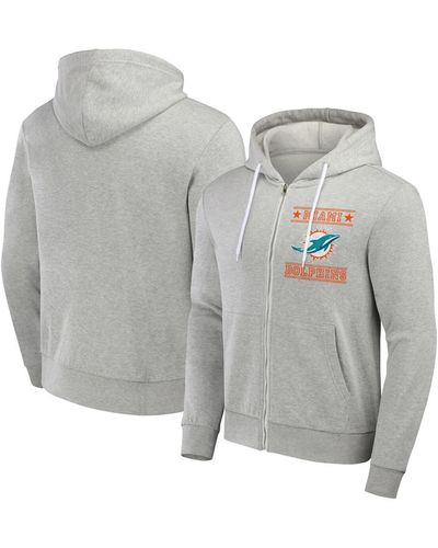 Fanatics Nfl X Darius Rucker Collection By Miami Dolphins Domestic Full-zip Hoodie - Gray