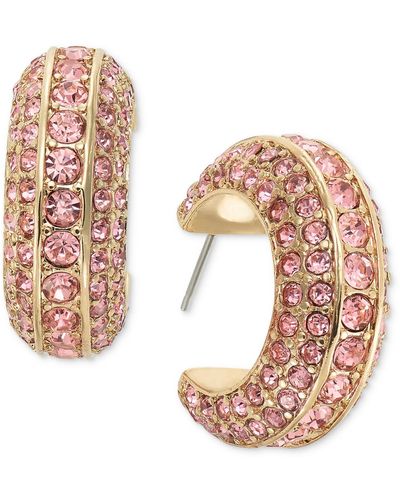 INC International Concepts Small Pave C-hoop Earrings - Pink