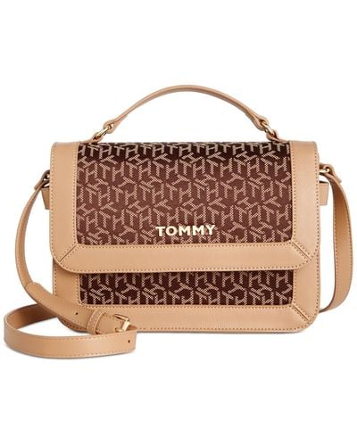 Tommy Hilfiger Lucia Logo Top Handle Crossbody - Brown