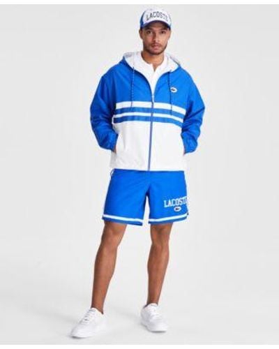 Lacoste Regular Fit Tipped Polo Shirt Colorblocked Jacket Quick Dry Logo Print Swim Trunks Colorblocked Twill Hat - Blue