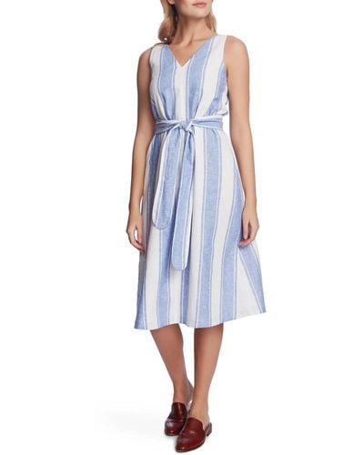 Court & Rowe Sleeveless V-neck Tie Waist Dress - Blue