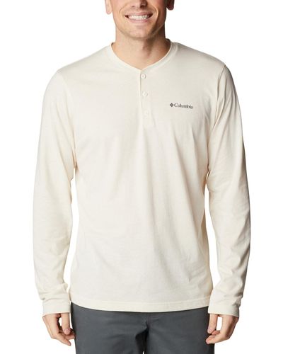 Columbia Omni Wick Buttons Henley Shirt - White