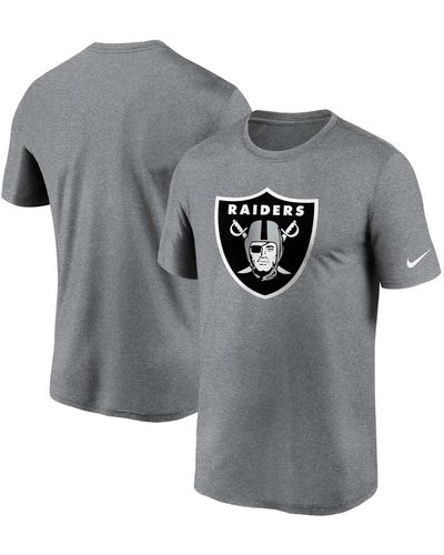 Nike Big And Tall Heathered Charcoal Las Vegas Raiders Logo Essential Legend Performance T-shirt - Gray