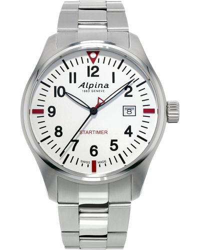 Alpina Swiss Startimer Pilot Bracelet Watch 42mm - Metallic
