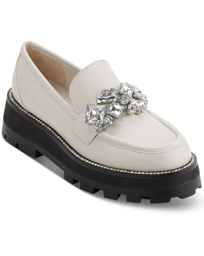 Karl Lagerfeld Marcia Slip-on Embellished Loafer Flats - White