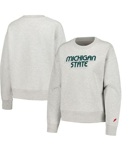 League Collegiate Wear Michigan State Spartans Boxy Pullover Sweatshirt - White