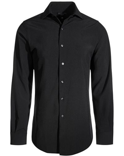 Alfani Slim Fit 4-way Stretch Dress Shirt - Black