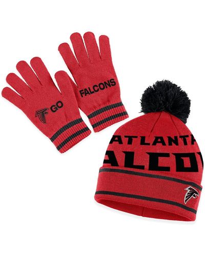 WEAR by Erin Andrews Atlanta Falcons Double Jacquard Cuffed Knit Hat - Red