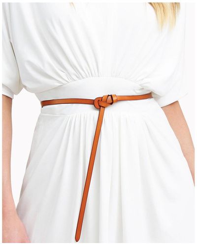 Belle & Bloom Tie The Knot Leather Belt - White