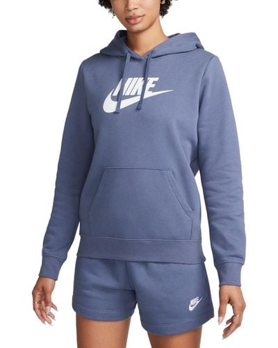 Nike Sportswear Club Fleece Logo Pullover Hoodie - Blue
