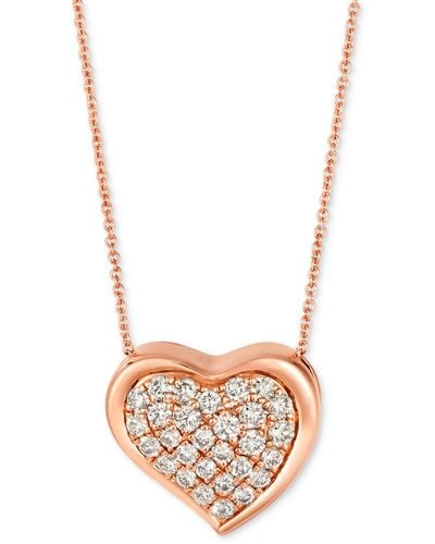 Le Vian Godiva X Nude Diamond Heart Adjustable 20" Pendant Necklace (3/4 Ct. T.w. - White