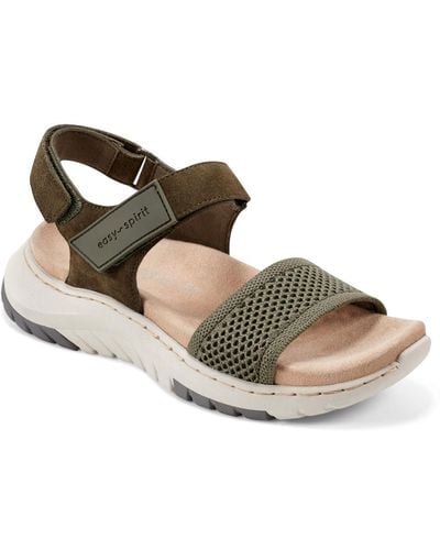 Easy Spirit Sway Round Toe Strappy Casual Sandals - Metallic