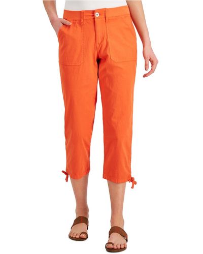 Style & Co. Tie-hem Capri Pants, Created For Macy's - Orange