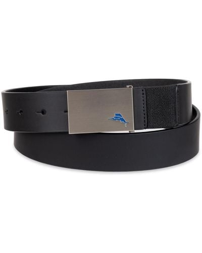 Tommy Bahama Plaque Buckle Casual Stretch Golf Belt - Black