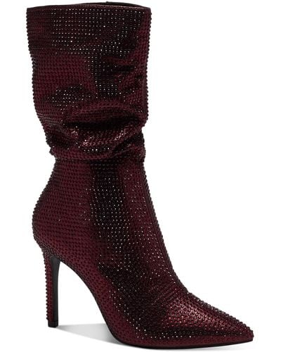 Thalia Sodi Raquell Rhinestone Slouch Dress Boots - Multicolor