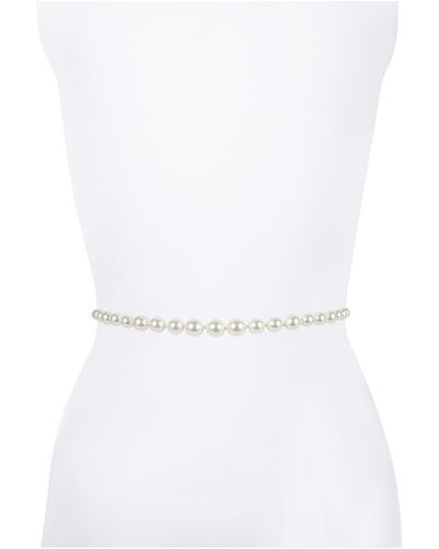 Kate Spade Imitation Pearl Chain Belt - White