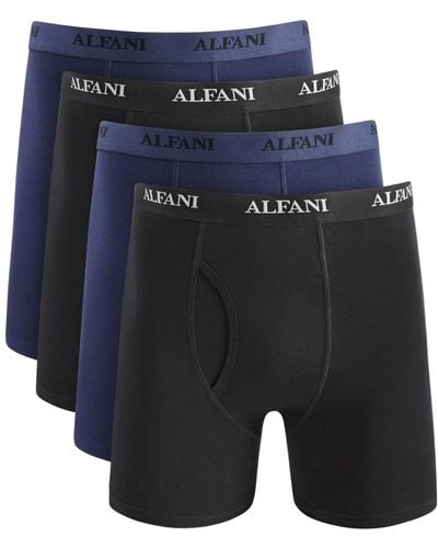 Alfani 4-pk. Moisture-wicking Cotton Boxer Briefs - Blue