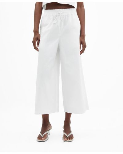 Mango Cotton Culottes Pants - White
