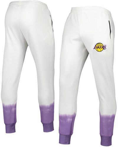 FISLL Los Angeles Lakers Double Dribble Tie-dye Fleece jogger Pants - White