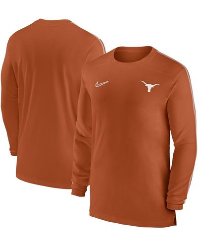 Nike Texas Longhorns 2024 Sideline Coach Uv Performance Long Sleeve T-shirt - Brown