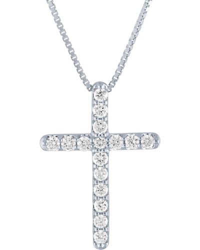 Forever Grown Diamonds Lab Grown Diamond Cross Pendant Necklace (1/2 Ct. T.w. - Metallic