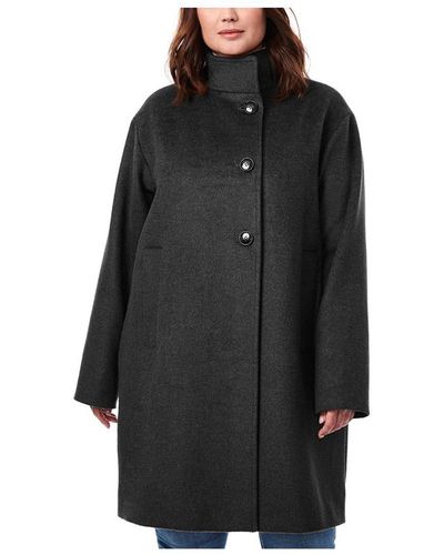 Bernardo Plus-size Wool Coat - Black