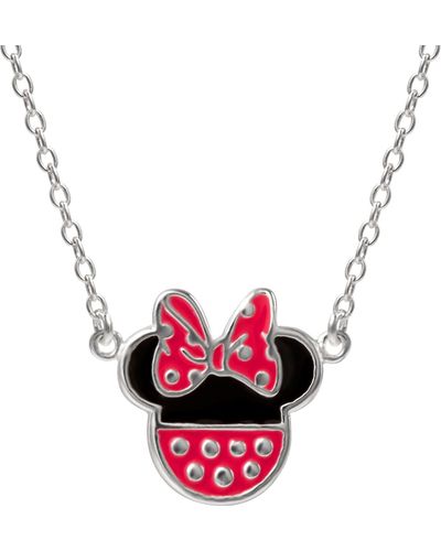 Disney Minnie Mouse Enamel Pendant Necklace - Pink