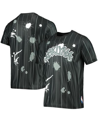 FISLL Brooklyn Nets Striped Splatter T-shirt - Black