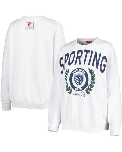 Mitchell & Ness Sporting Kansas City Logo 2.0 Pullover Sweatshirt - White