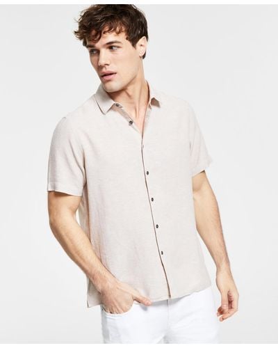 INC International Concepts Regular-fit Linen Shirt - Multicolor