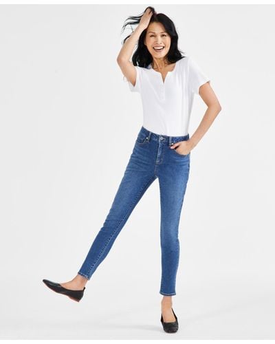 Style & Co. Mid-rise Curvy Skinny Jeans - Blue