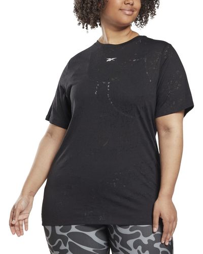 Reebok Plus Size Burnout Training T-shirt - Black
