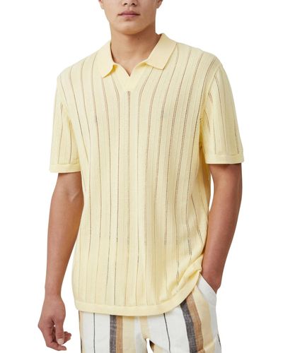 Cotton On Resort Short Sleeve Polo Shirt - Yellow