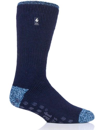 Heat Holders Michael Solid Crew Slipper Sock - Blue