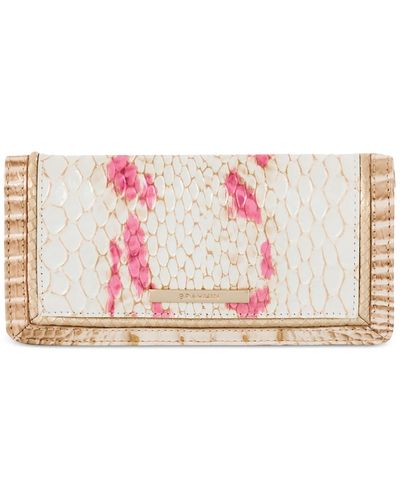 Brahmin Ady Valentia Embossed Leather Wallet - Pink