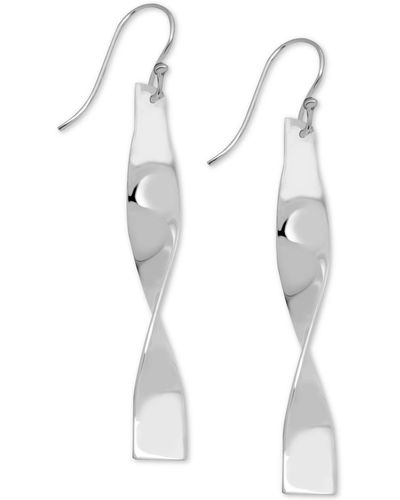 Essentials And Now This Twisted Bar Drop Earrings - White