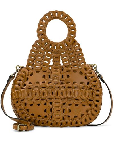 Patricia Nash Ticci Chain-link Leather Crossbody Bag - Brown