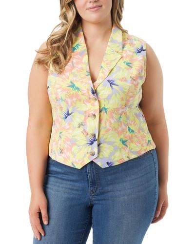 Jessica Simpson Trendy Plus Size Embla Floral Tie-back Vest - Multicolor