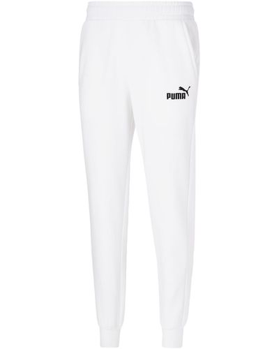 PUMA Embroidered Logo Fleece jogger Sweatpants - White