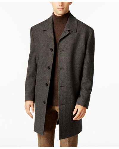 London Fog Coat, Coventry Wool-blend Overcoat - Gray