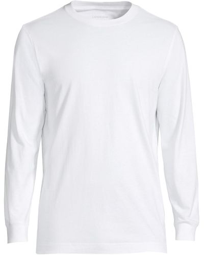 Lands' End Tall Super-t Long Sleeve T-shirt - White