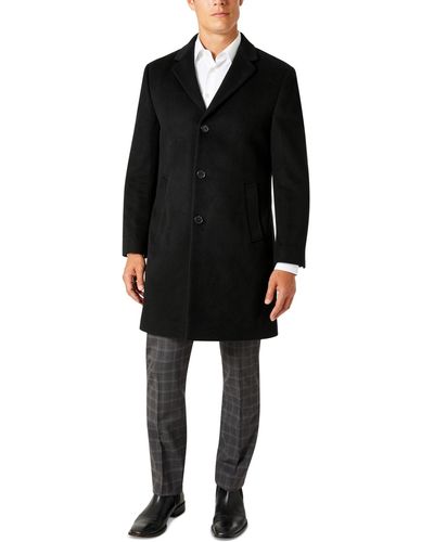 Kenneth Cole Single-breasted Classic Fit Overcoat - Black