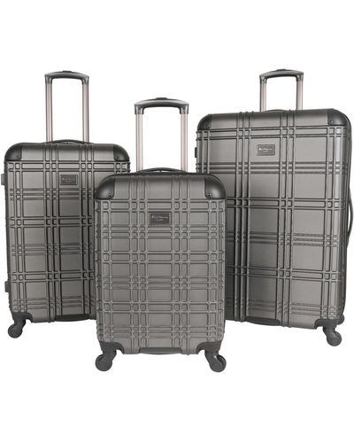 Ben Sherman Nottingham 3 Piece Lightweight Hardside Travel luggage Set - Gray